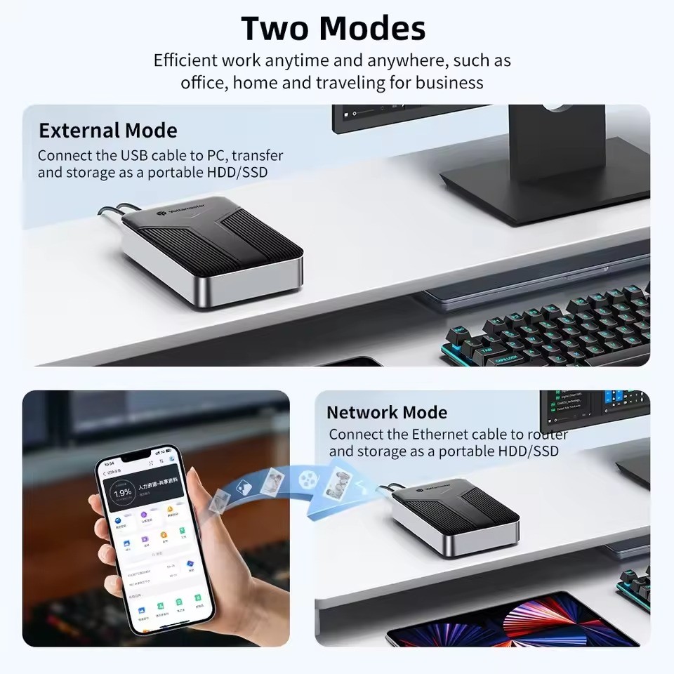 Yottamaster DM1 DM2 20TB NAS Enclosure เครือข่ายคลาวด์ส่วนตัวติดการจัดเก็บเครือข่ายได้ Cloud DiskStation สําหรับ 2.5 3.5 นิ้ว SATA HDD ราคา ถูกที่สุด ดีลบีเคเค แกลเลอรีภาพที่ 6