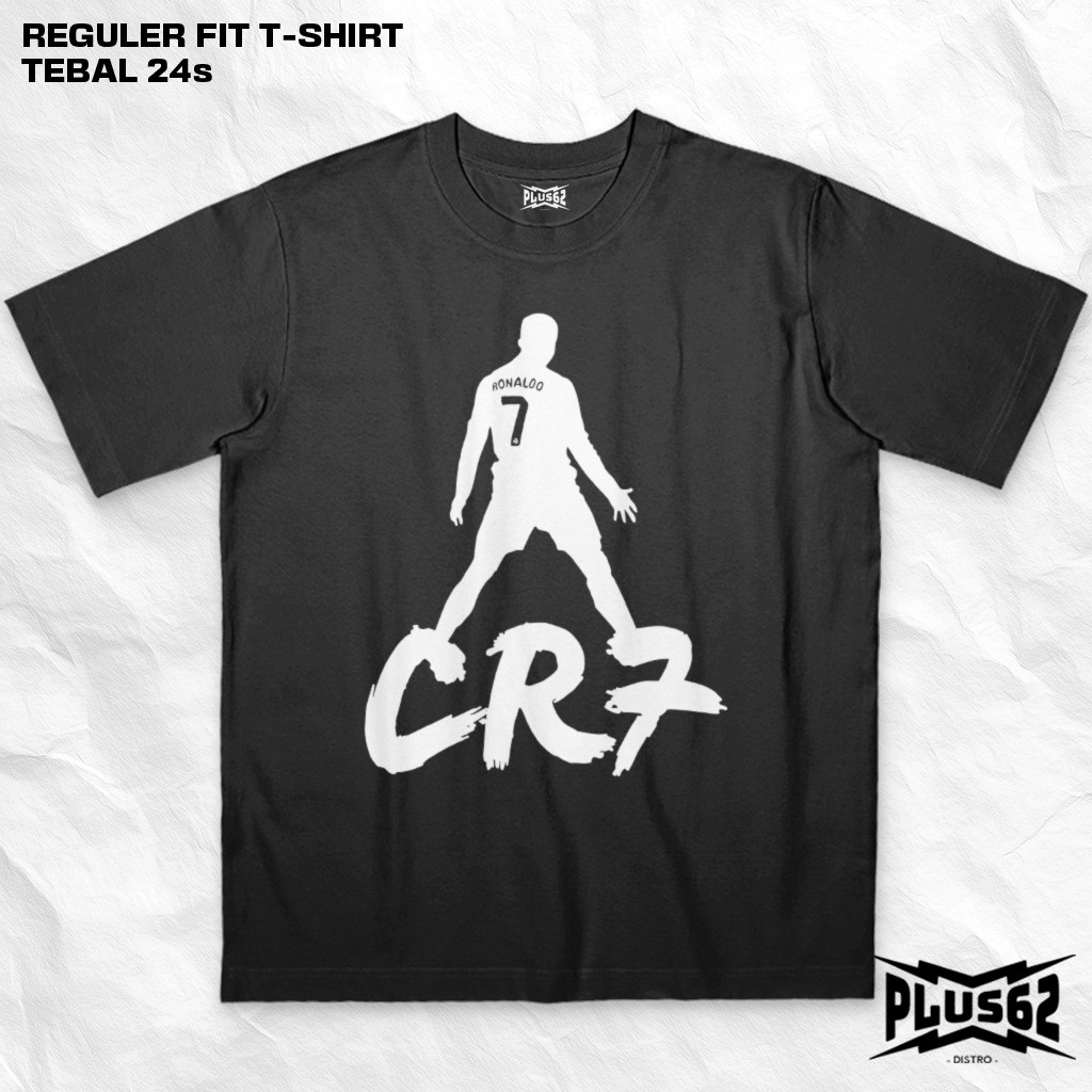 Plus62 Distro - เสื้อยืดซีรีย์ฟุตบอลต้นฉบับหนา 24s พรีเมี่ยม - Cristiano Ronaldo CR7 - ED0206