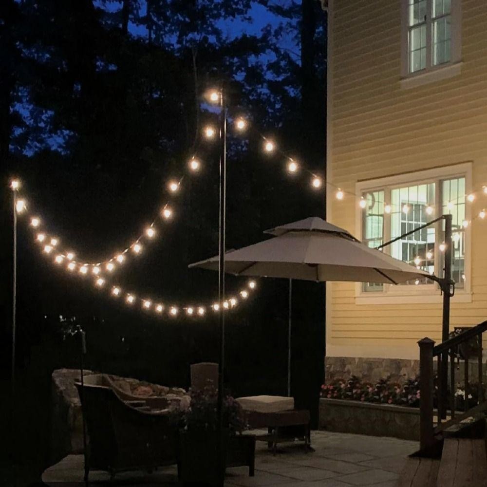 WMES1 2 ชิ้น String Light Poles, Heavy Duty ปรับความสูงเสาไฟขาตั้ง,ขาตั้งโลหะรั้วก่อสร้างวงเล็บทนทานกลางแจ้ง String ไฟ Deck LIGHT ราคา ถูกที่สุด ดีลบีเคเค แกลเลอรีภาพที่ 8