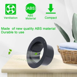 QUIBLO Wall Flange Connector, ข้อต่อท่อระบายอากาศทรงกลมพลาสติก, อุปกรณ์ในครัวเรือน Black Vent Pipe Adapter ท่อระบายอากาศ