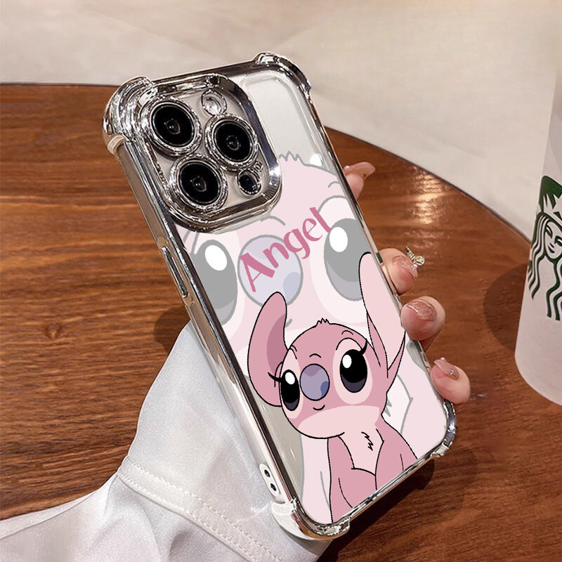 Disney Stitchเคสโทรศัพท์สําหรับOPPO Realme C75 C53 C51 หมายเหตุ 50 C55 C33 C35 C15 14 13 Pro Max 11 5 5i 6i 9 C11 2020 2021 C21 C30 C20 ปลอกชุบเลนส์โลหะนุ่มน่ารัก - รูปที่ 5