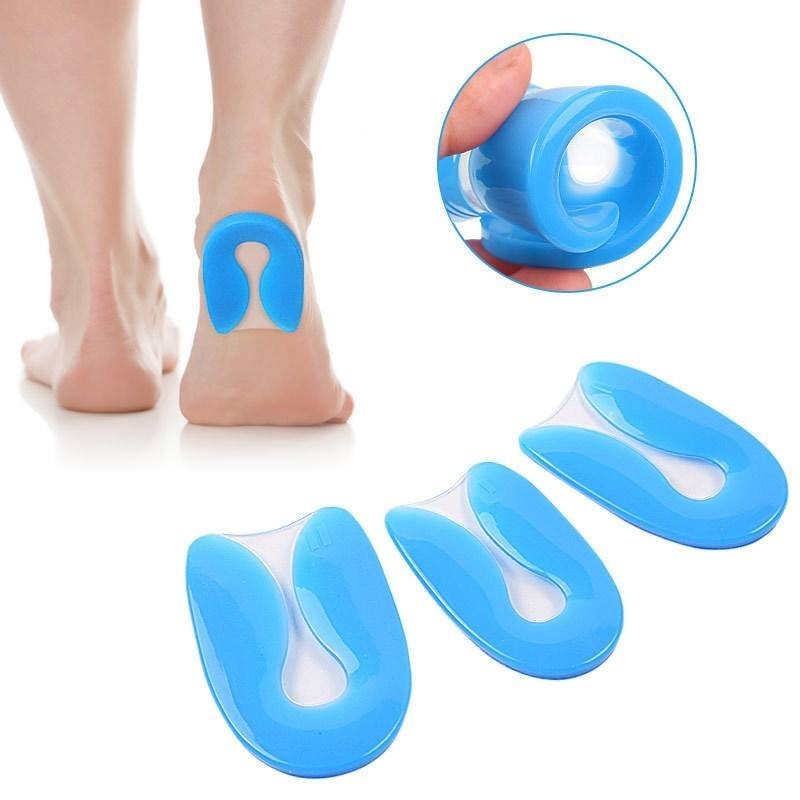 2PCS Silicon Gel U-Shaped Spur Cup Heel-Plantar Fasciitis Cushion Remission Correction Heel Pad Feet
