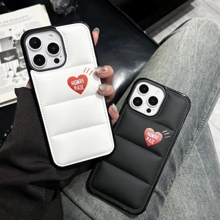 Love Heart simple Down JacketสําหรับIPHONE 16 15 14 13 12 11 PROMAX PLUS MINIฝาครอบป้องกันTPUกรณี