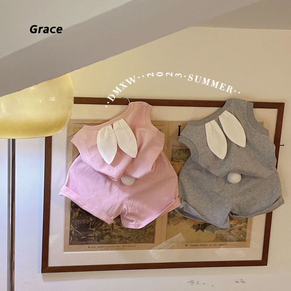 [Grace] (พร้อมสต็อก) ชุดเสื้อกั๊กเด็ก 2025 เสื้อแขนกุดฤดูร้อน + กางเกงสูทสองชิ้นสบาย GR1610#