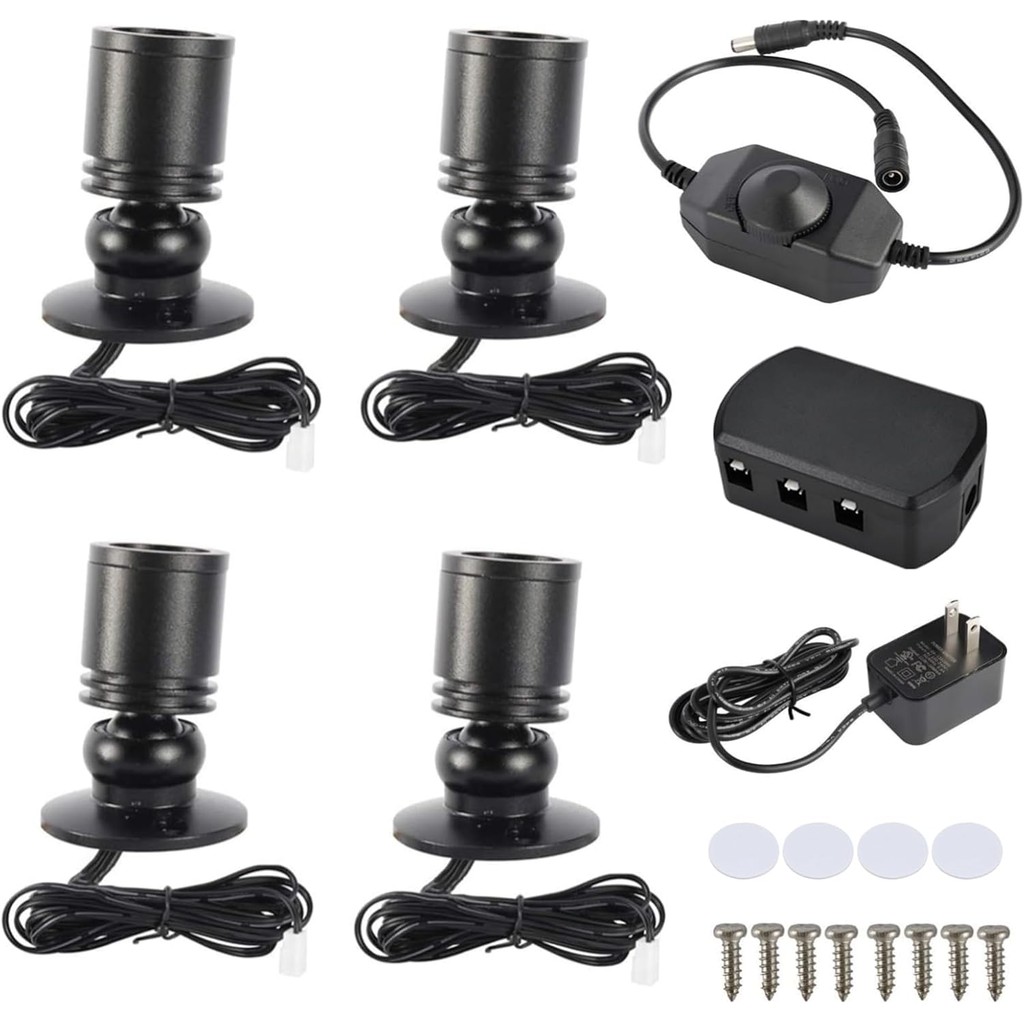 ไฟสปอตไลท์ LED ขนาดเล็กแบบปรับแสงได้ สำหรับแสดงเครื่องประดับ ตัวเรือนสีดำ ติดตั้งบนพื้นผิว