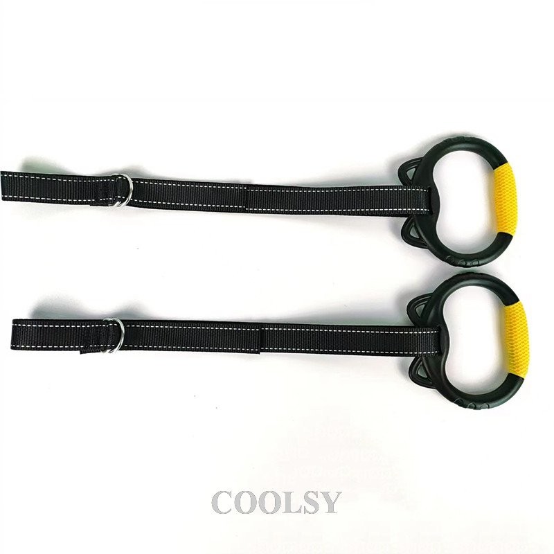 COOLSY Gym Ring With Adjustable Straps Buckles Indoor Fitness Gymnastics Rings Non-Slip Bear Load 20