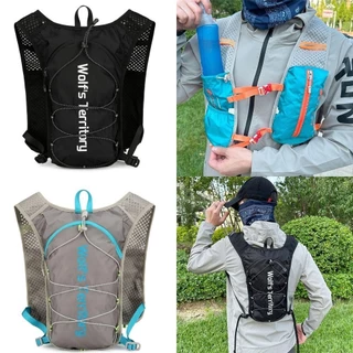 POLI Marathon Hydrating Backpack, Breathable 5L กระเป๋าวิ่ง,จักรยานขี่ผ้าสะท้อนแสง Ultralight Hydration Vest Marathon