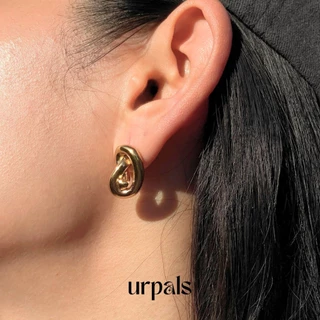 URPALS ต่างหู ต่างหูสายฝอ ต่างหูสีทอง Stainless ชุบทอง 18K แข็งแรง ไม่ลอกไม่ดำ ใช้งานได้นาน