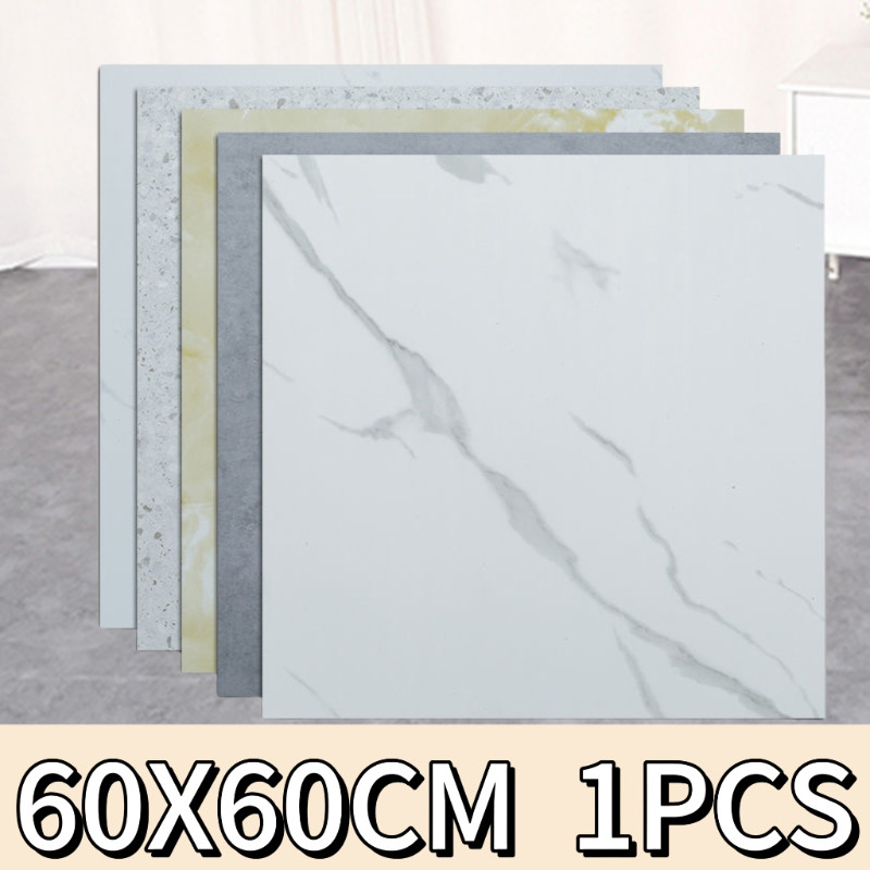 กระเบื้องยาง 60x60 กระเบื้องยางลายหินอ่อน พื้นกระเบื้องยาง กาวในตัว กันน้ำ วอลเปเปอร์ลายอิฐ  พื้นห้อ