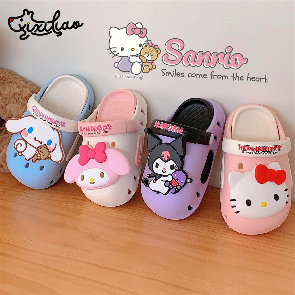XIXITIAO Sanrio Kuromi Sweet Cool สวมใส่ด้านนอกอบเชยสุนัขผู้ชายผู้หญิงรองเท้าฤดูร้อน