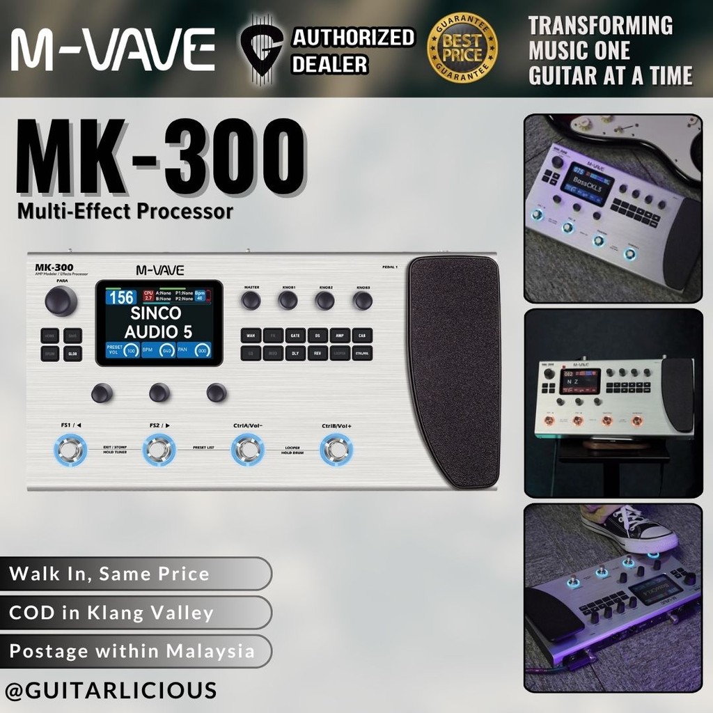 M-VAVE MK-300 Guitar Multi-Effect Processor ( MK 300 MK300 ) (อังกฤษเวอร์)
