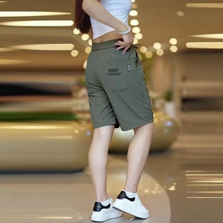 MANSTR กางเกงขาสั้นคาร์โก้ Unisex - สำหรับชายหาดและวิ่ง ผ้าแห้งเร็ว สีดำ/เขียว/ข้าวสาลี