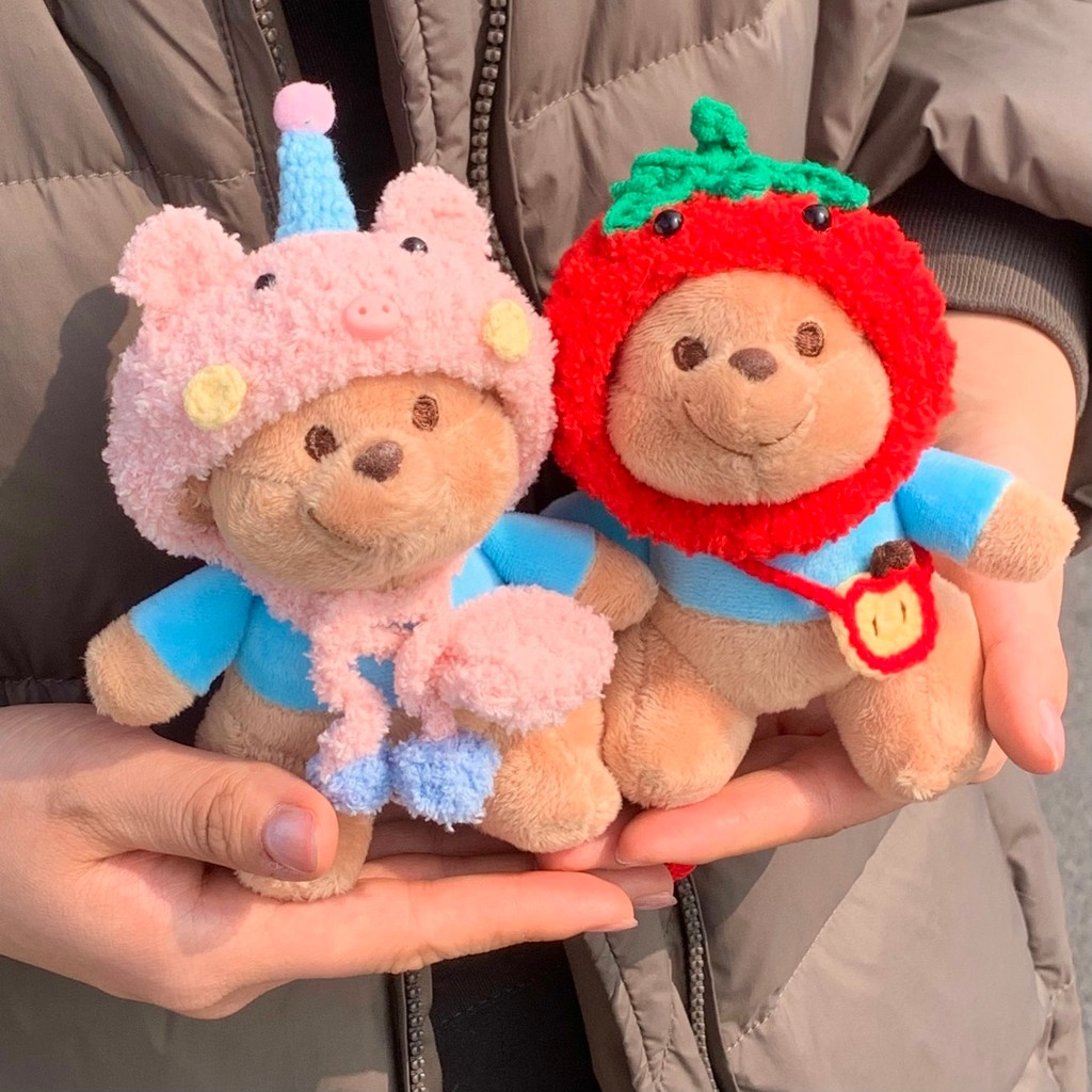 Kangaroo Adzuki Bean ตุ๊กตากระเป๋าจี้ Cross-Dressing Adzuki Bean ของเล่นตุ๊กตาน่ารักสนุก Kangaroo Ad