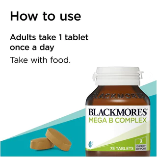 พร้อมส่ง! Blackmores Mega B Complex 75 Tablets วิตามินบี คอมเพล็กซ์ มัลติบี