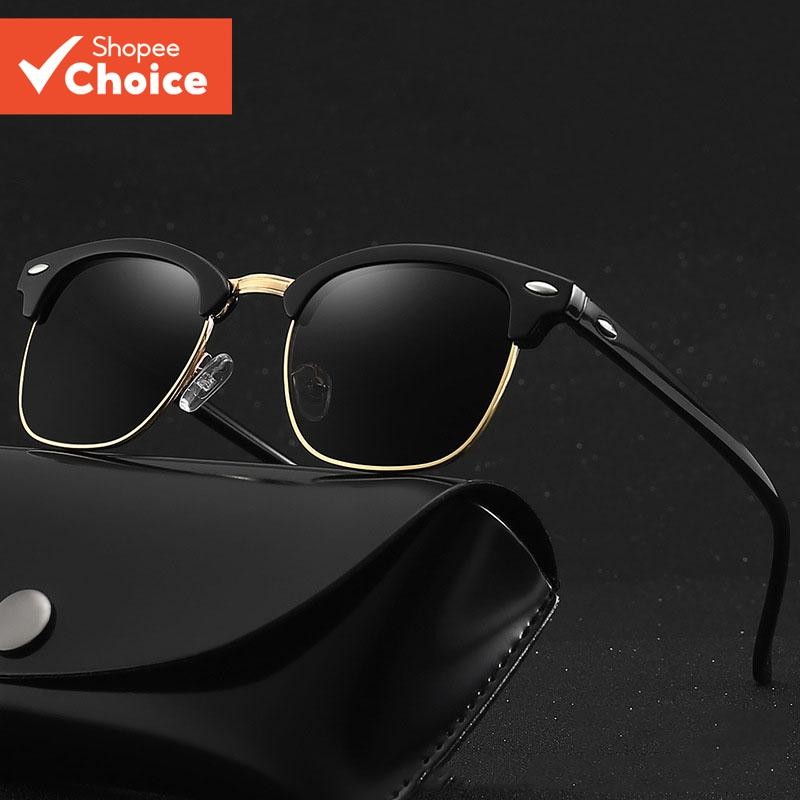 แว่นกันแดด Retro UV400 – Vintage Rivet Unisex Shades