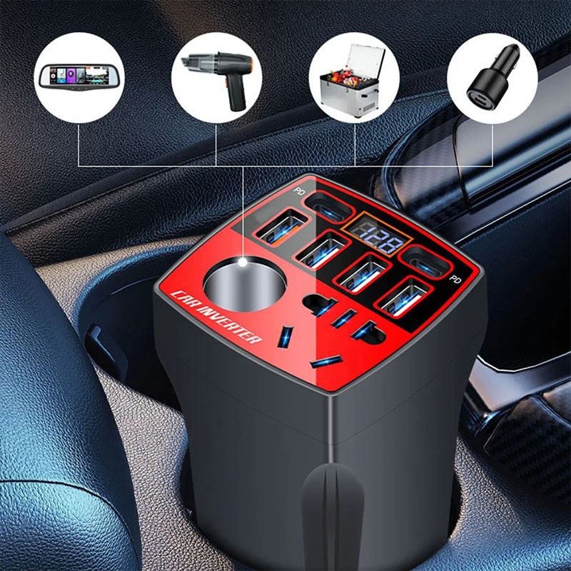 QC3.0 รถอินเวอร์เตอร์ 12v24v ถึง 220V High Power Converter ยานยนต์มัลติฟังก์ชั่น Power Outlet ซ็อกเก