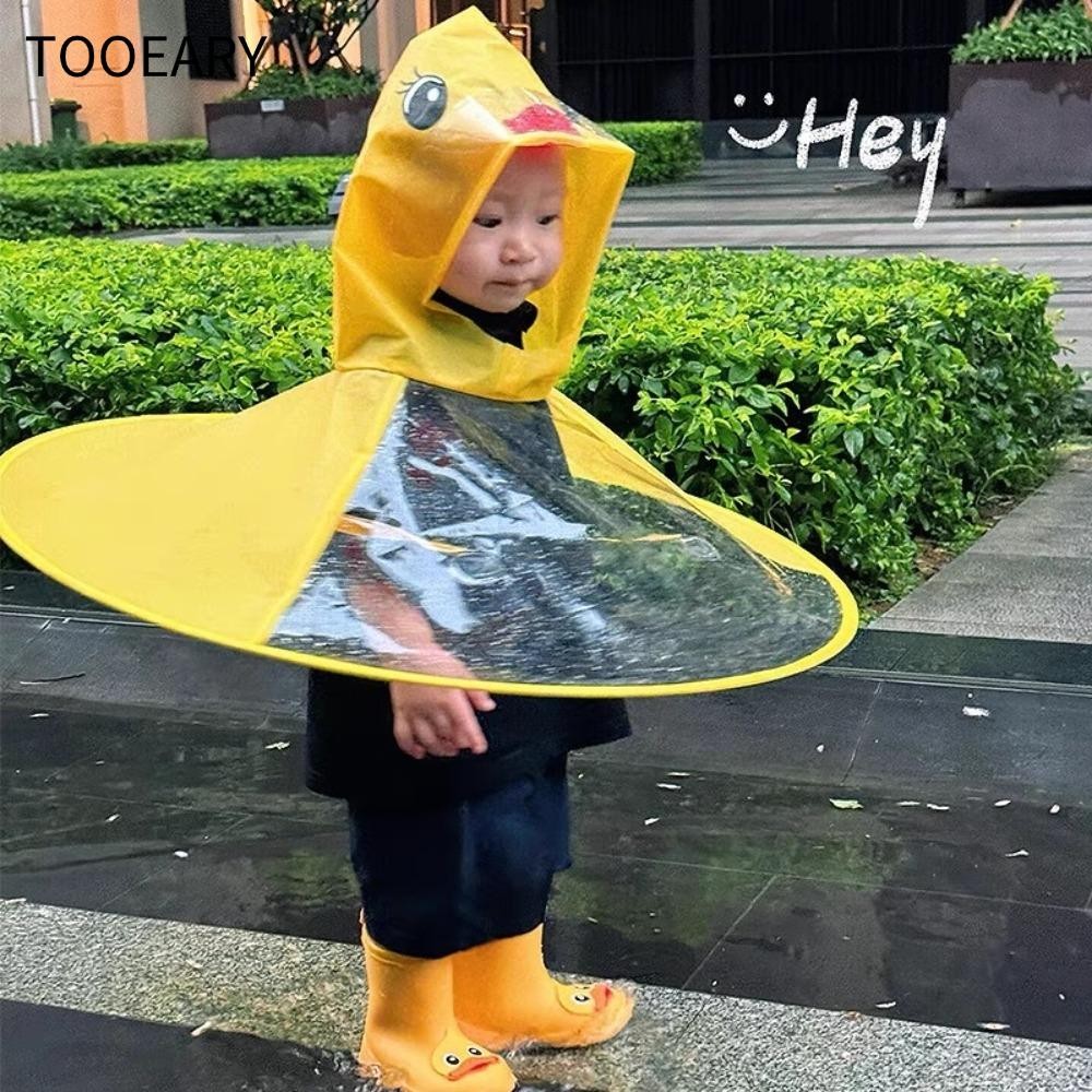 ทาร์ดาคาริซึ ชุดกันฝน, พีวีซีการ์ตูนเด็กเสื้อกันฝน,หมวกร่มเป็ดน้อยสีเหลืองพับได้น้ําหนักเบาน่ารักสําหรับเด็กวัยหัดเดิน