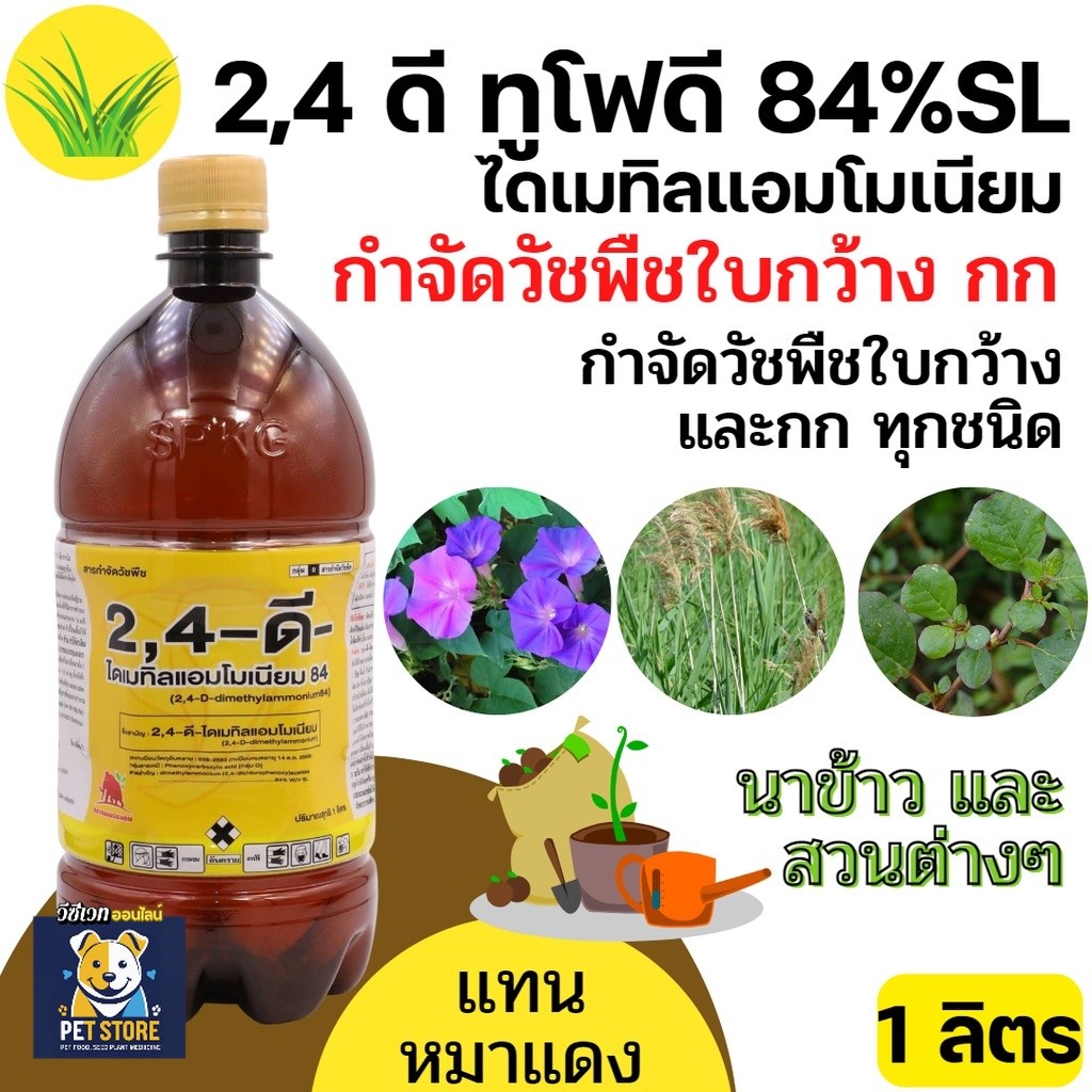 SN [500cc,1ลิตร] 2,4-ดี 24d ทูโฟดี กำจัดวัชพืชใบกว้าง ยาฆ่าหญ้า ผักบุ้ง แห้วหมู กก หญ้าใบกว้าง หญ้าย