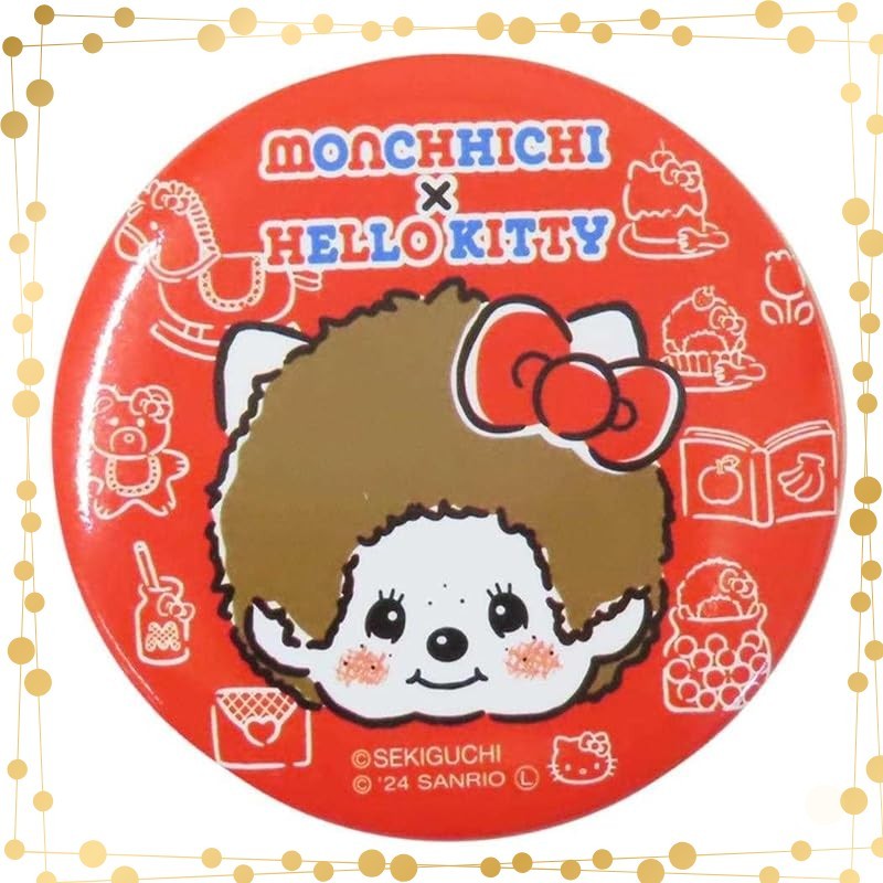 K Company Monchhichi x Hello Kitty can badge face MKT-KB-FC