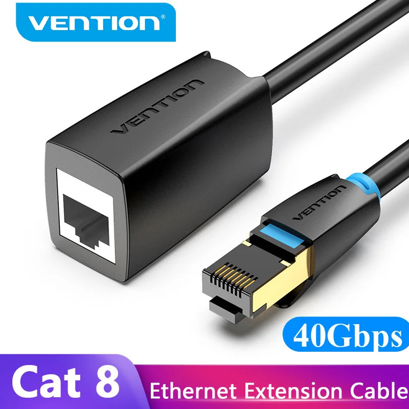 Vention Cat8 Ethernet Extension Cable SFTP 40Gbps RJ45 Extender Patch Cord Adapter สําหรับเราเตอร์โม