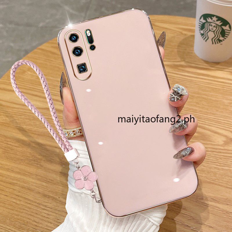 ปลอกสําหรับ Huawei P20 P30 P40 P50 P60 Pro P20 P30 Lite Nova 3e 4e เลนส์กล้องElectroplating Squareซิ