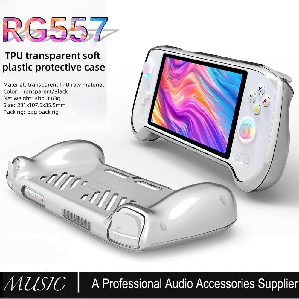 เคสTPUสําหรับAnbernic RG557 เกมคอนโซล,เคสป้องกันแบบนุ่มสําหรับAnbernic RG557 พร้อม Gripsป้องกันรอยขี