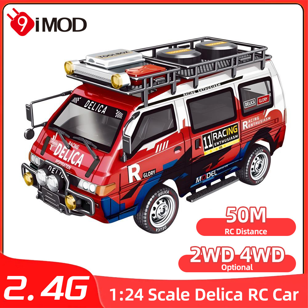 9IMOD RC รถ Delica 1:24 Full Scale 2WD 4WD รีโมทคอนโทรลของเล่นรถควบคุมไฟหน้า Minibus ของเล่นของขวัญของเล่น