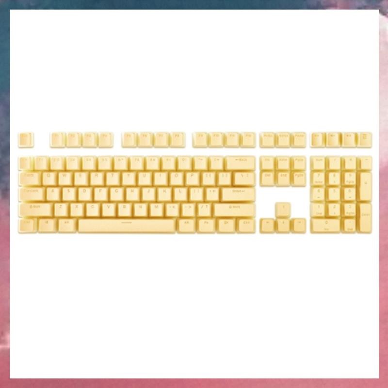 1 ชุดพุดดิ้งคีย์บอร์ดหมวกกล่อง Pbt Customing Cream Jelly Game Keyboard Cap (สีเหลือง)