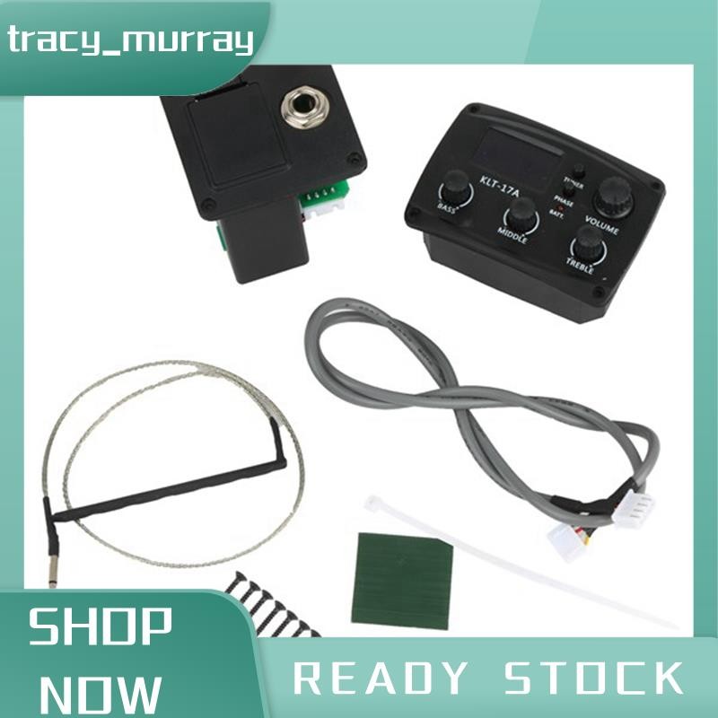 tracy_murray กีต้าร์โปร่ง EQ Preamp พร้อมจูนเนอร์ Procedding ดิจิตอล 3 Band EQ Equalizer พร้อมจูนเนอ