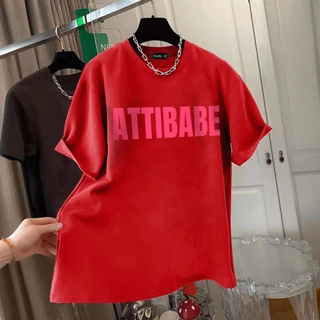 yout-trend🔥 พร้อมส่ง เสื้อยืด oversize unisex สไตล์เกาหลี ผ้าฝ้ายแท้ใส่สบาย ไม่แตกเมื่อซัก ATTIBABE