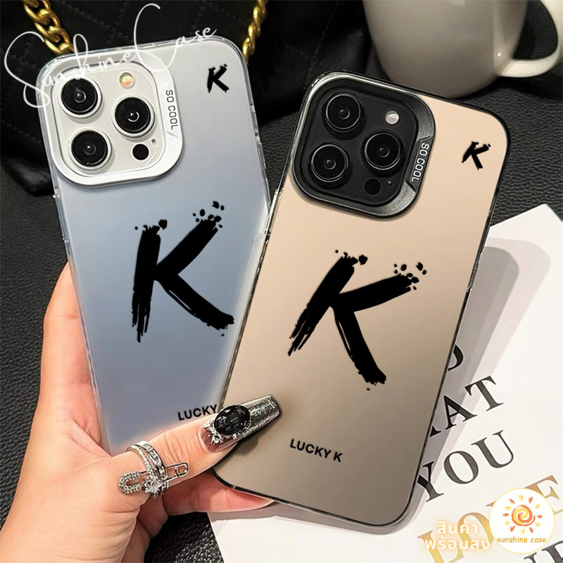 พร้อมส่ง เคสสำหรับไอโฟน13 ตัวอักษรKเค โอเคเยี่ยม ป้องกันมือถือ for IPhone 13 12 7Plus 14 15 11Pro MAX XR XS XSMAX SE2020