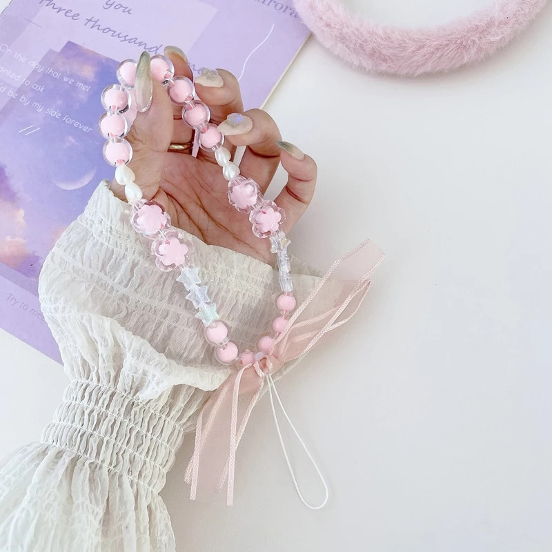 สายคล้องโทรศัพท์มือถือ สายคล้องมือลูกปัดกระต่าย ลูกปัดดอกไม้ ประดับลูกปัดคริสตัล หลากสี แบบพกพา ใช้ได้กับสี iPhone - รูปที่ 5