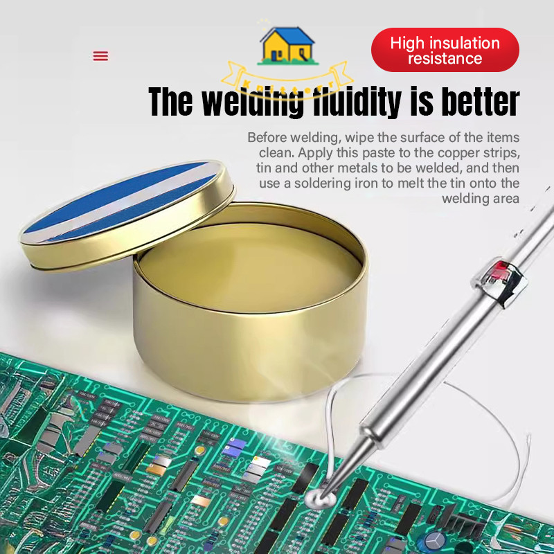 Knitterr 35g/100g ฟลักซ์ น้ำยาประสานช่วยในการบัคกรีคุณภาพดี ขนาด 100 กรัม ตลับเหล็ก - รูปที่ 4