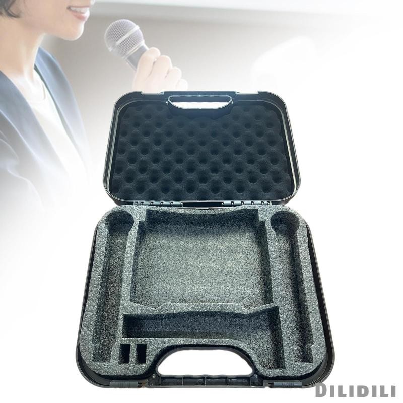 [Dilidili] กระเป๋าใส่ไมโครโฟนเวทีแบบพกพาพร้อมที่จับ Mic Organizer Foam Case Hard