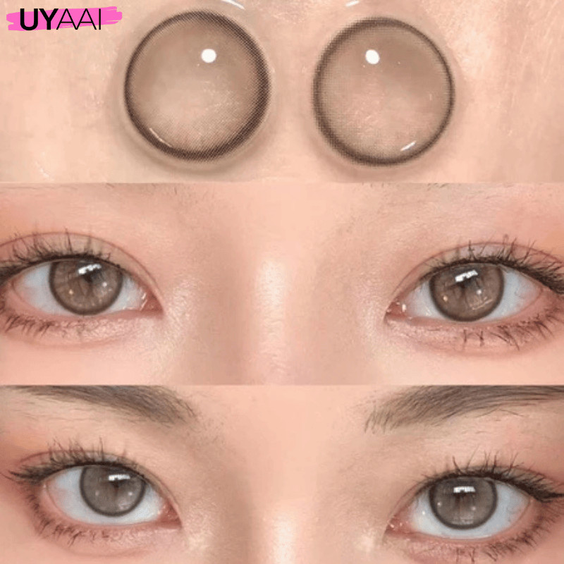คอนแทคเลนส์ [0.00~-6.00]UYAAI คอนแทคเลนส์สีกรองแสงคอนเทค Pearl Grey เลนส์บิ๊กอาย 14.0mm-1คู่