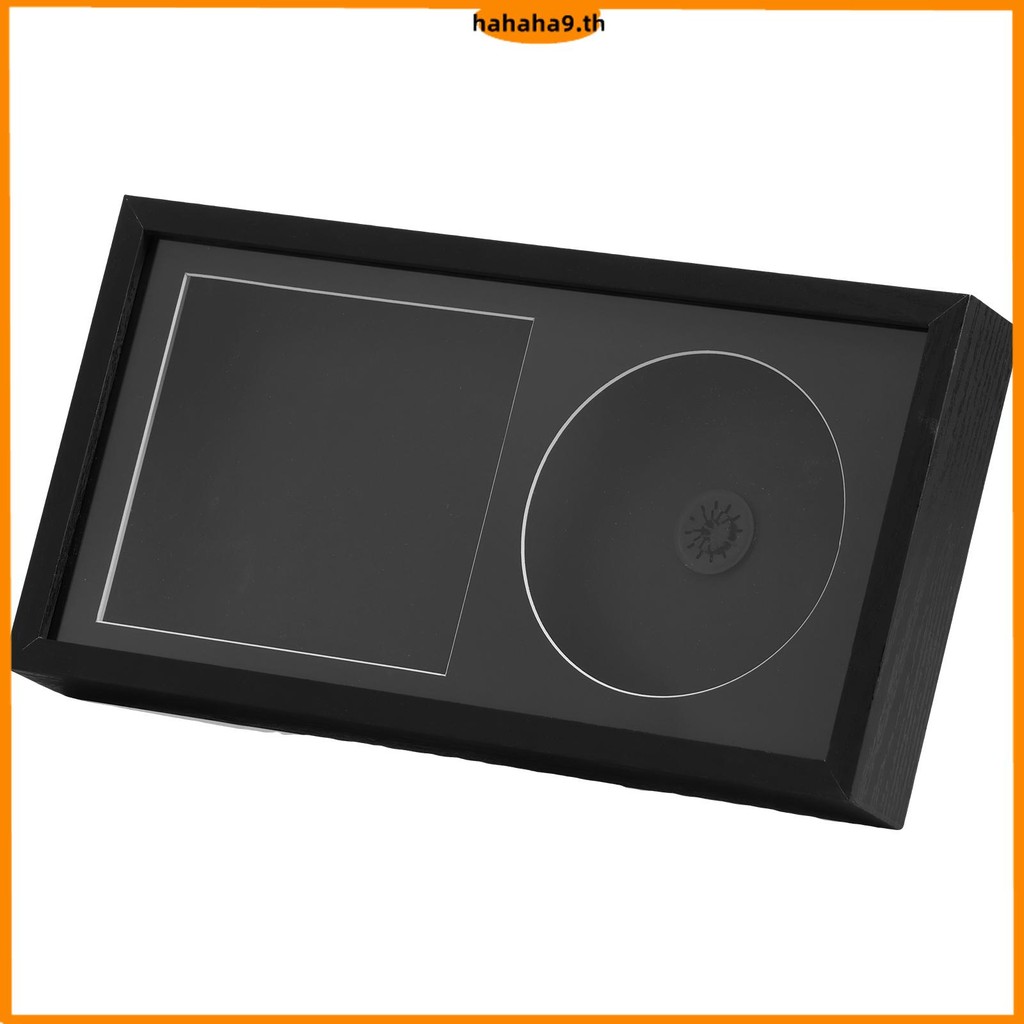 CD Frame Display Case ไม้ CD Display Frame พร้อม Bracket Hook Double Groove Display Disc และ CD Box สําหรับ Music Studio SHOPTKC9269