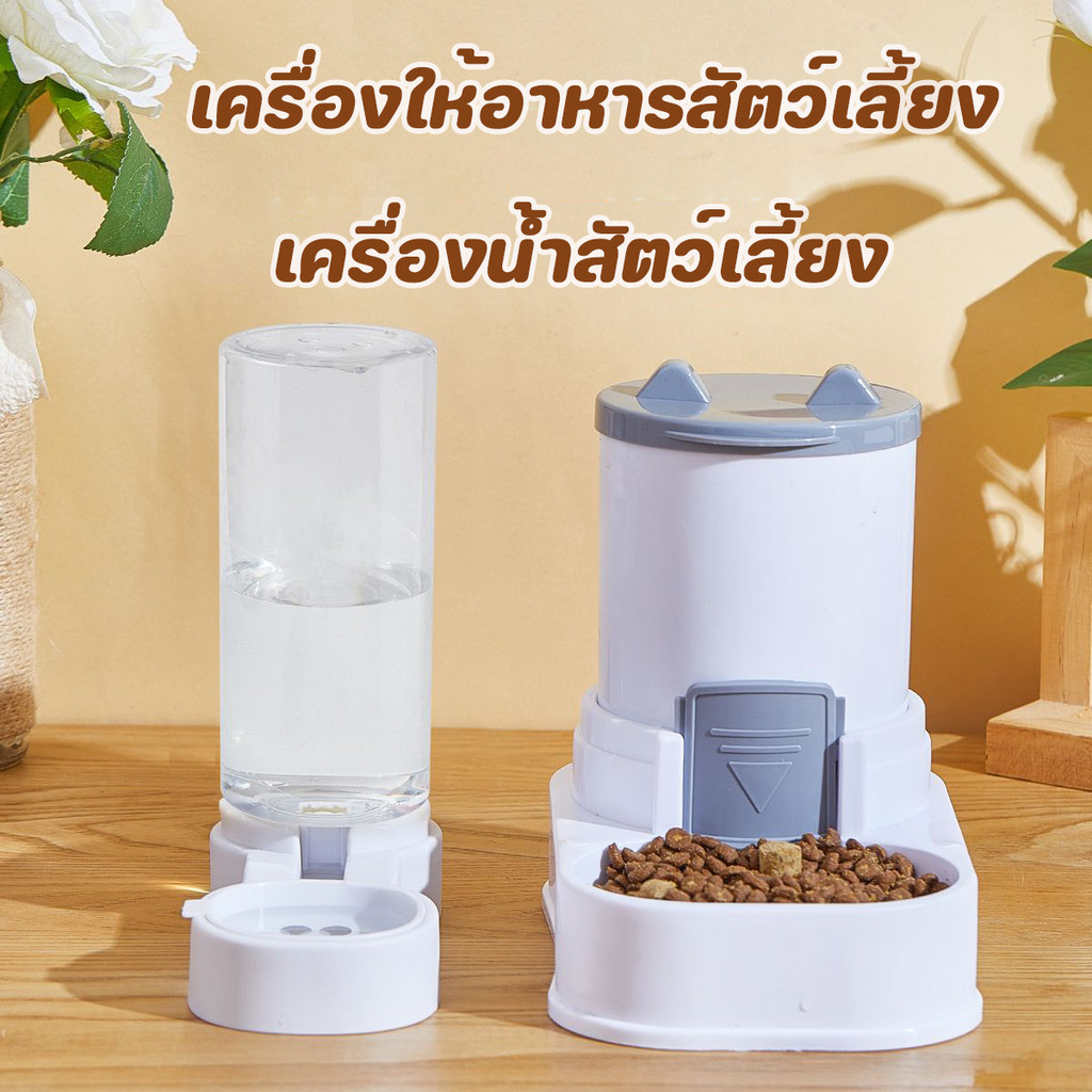 เครื่องให้อาหารสัตว์เลี้ยง เครื่องให้น้ำและอาหารสัตว์เลี้ยงอัตโนมัติ ที่ให้อาหารอัตโนมัติ ชามอาหาร หมา แมว