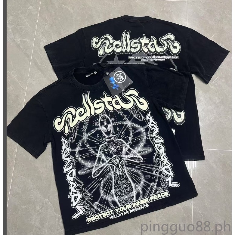 เสื้อยืดยิงจุด พิมพ์ดิจิตอล นรก ถนน จากผ้าฝ้ายแท้