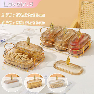 Toples Permen Toples Set Piring Buah Indah Dengan Kompartemen Toples Lebaran Toples Aesthetic Toples Kue Toples Akrilik