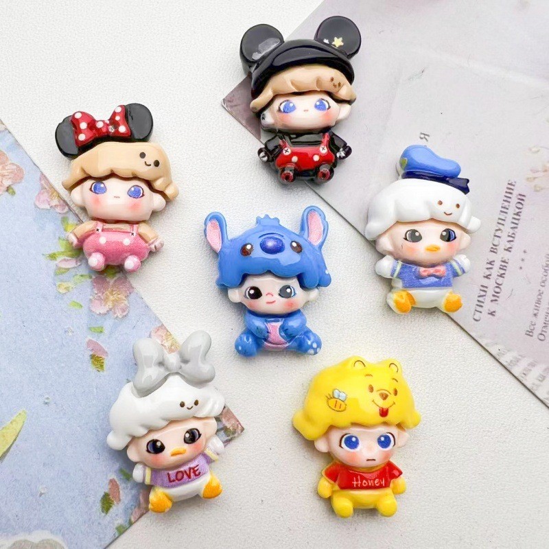 10 ชิ้นน่ารัก Dimoo Animals Bear Mouse Stitch เรซิ่น Charms(5-1)