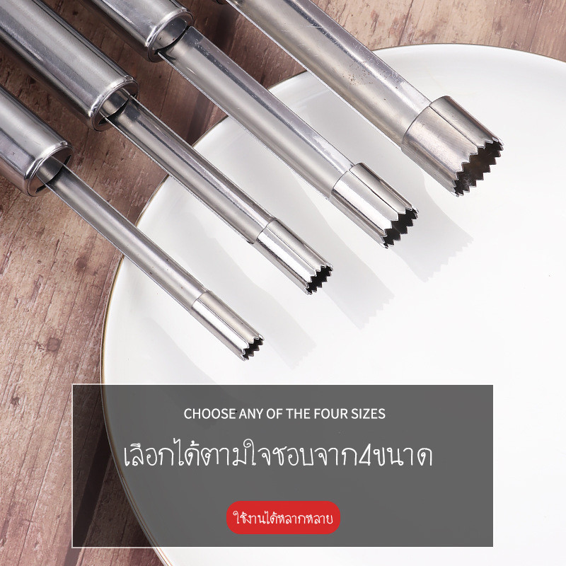 SUGA พร้อมส่ง ที่คว้านเม็ดผลไม้ สแตนเลส มี4ขนาด ใช้สำหรับคว้านเม็ดแอปเปิ้ล มะยงชิด พุทรา เชอร์รี่ จับถนัดมือ COD SUR390 - รูปที่ 5