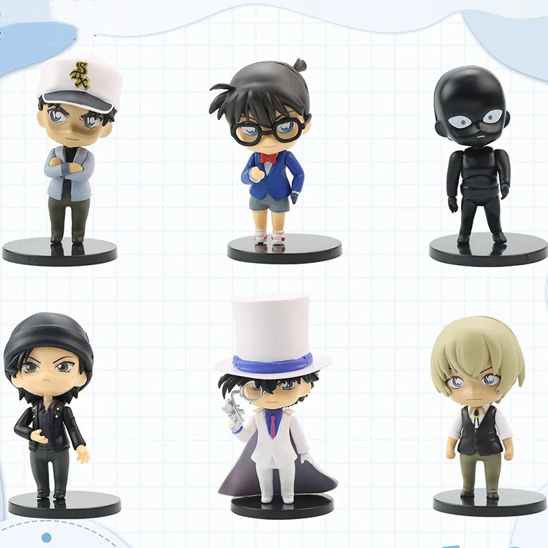 Anime Detective-Conan PVC Anime Action Figure Model Gifts Collectible Figurines 9 - 12 CM 6 Pieces I