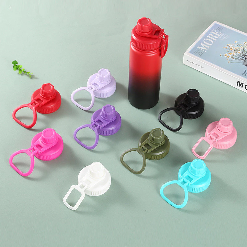 ถ้วยฝาสําหรับแก้วน้ําขวดฝาครอบจับ Aquaflask ฝาปิด Tumbler อุปกรณ์เสริม 12oz-64oz สี PP พลาสติกกีฬาแบบพกพาขวดฝาปิด