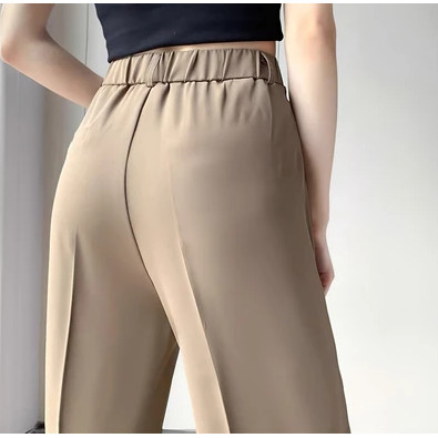 Laterme S-4XL กางเกงทรงกระบอกเล็ก เอวสูง