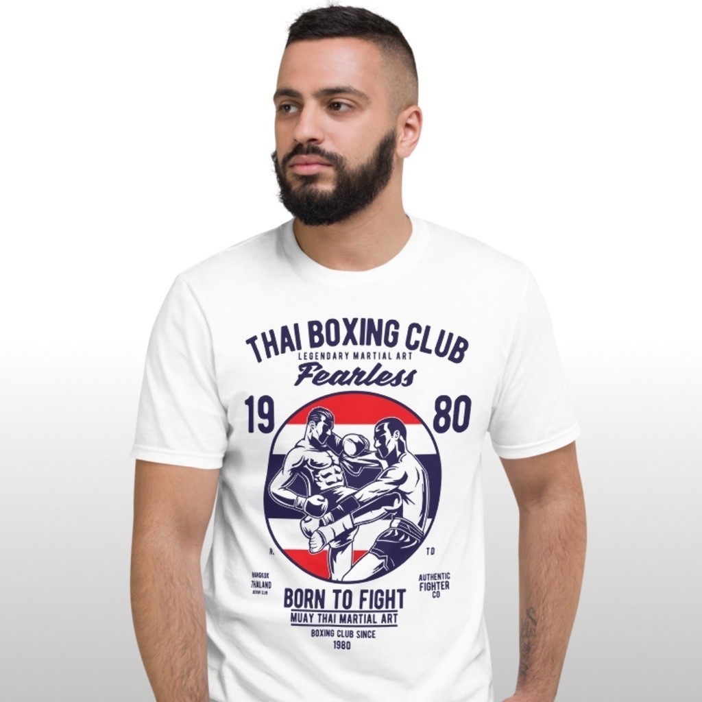Martial Art Tshirt Boxing Club Muay Thai Gym Fitness Workout Tomoi Kickboxing Unisex T Shirt_02 [จัด