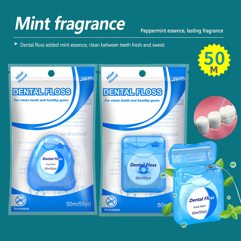50 เมตร/ม้วน Ultraclean Mint ไหมขัดฟันที่มีประสิทธิภาพ Plaque Removal, ฟันและเหงือกป้องกัน Shred Resistance ForThroughly Clean InTight Area ทําความสะอาดไหมขัดฟัน
