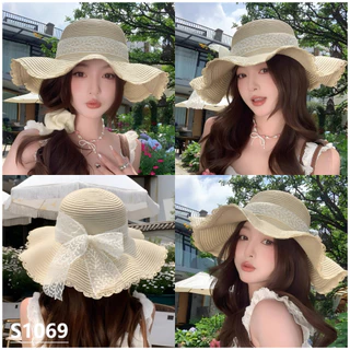 GlitzSiam🍂🍂ซีรีส์หมวกฟางใหม่ หมวกฟางลูกไม้ชายหาด👒👒 ตกแต่งโบว์ลูกไม้ หลากหลายสไตล์ให้เลือก ต้องมีไว้ไปเที่ยวทะเล.
