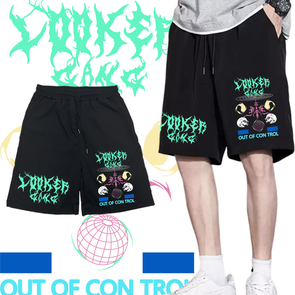 LOOKER GANG - กางเกงขาสั้นสไตล์สตรีทลําลอง กางเกงวอร์มผู้ชาย มีกระเป๋า #22