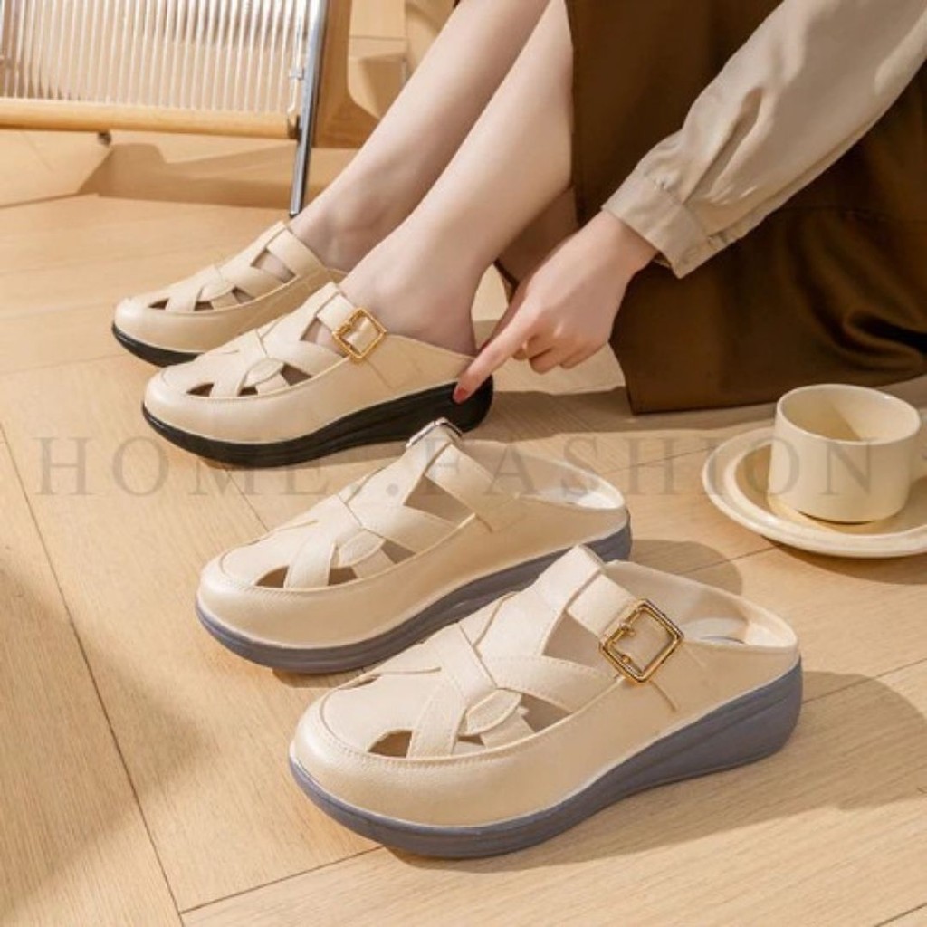 รองเท้าผู้หญิง เสริมส้น5ซม. รองเท้าแฟชั่นสไตล์เกาหลี กันลื่อน พื้นนุ่ม EVA สวมใส่สบาย - รูปที่ 7