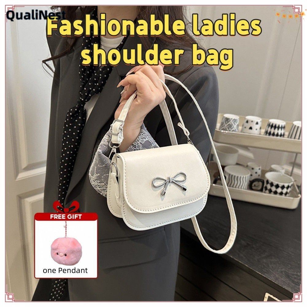 COD❤ 【ของขวัญ】กระเป๋าสะพายไหล่ทรงสี่เหลี่ยมสำหรับผู้หญิง หนัง PU สีทึบ กระเป๋าสะพายข้าง กระเป๋าถือสไตล์เกาหลี ความจุขนาดใหญ่ 【QualiNest】